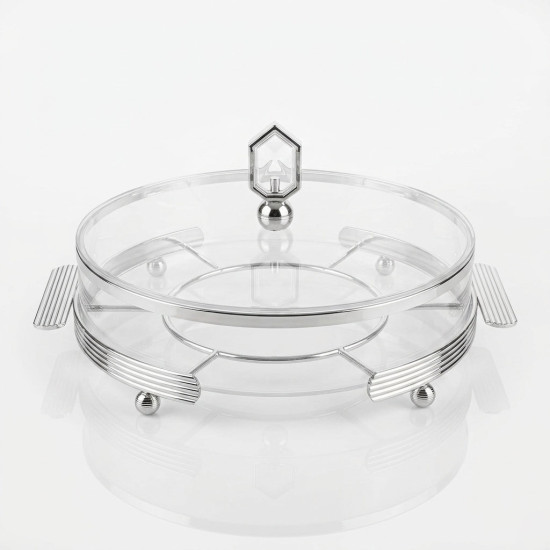 Acrylic & Metal Round Serving Platter Medium